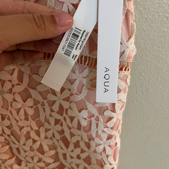 Aqua NWT Floral Lace Dress in blush and white - Picture 5 of 6